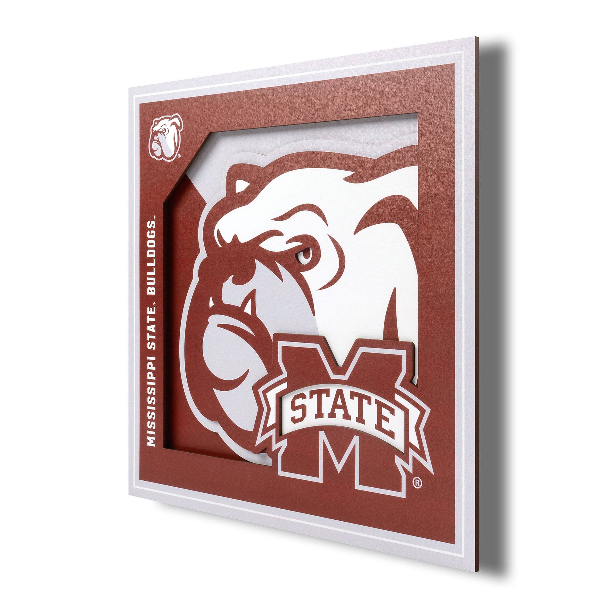 Mississippi State Bulldogs 12'' x 12'' 3D Logo Wall Art