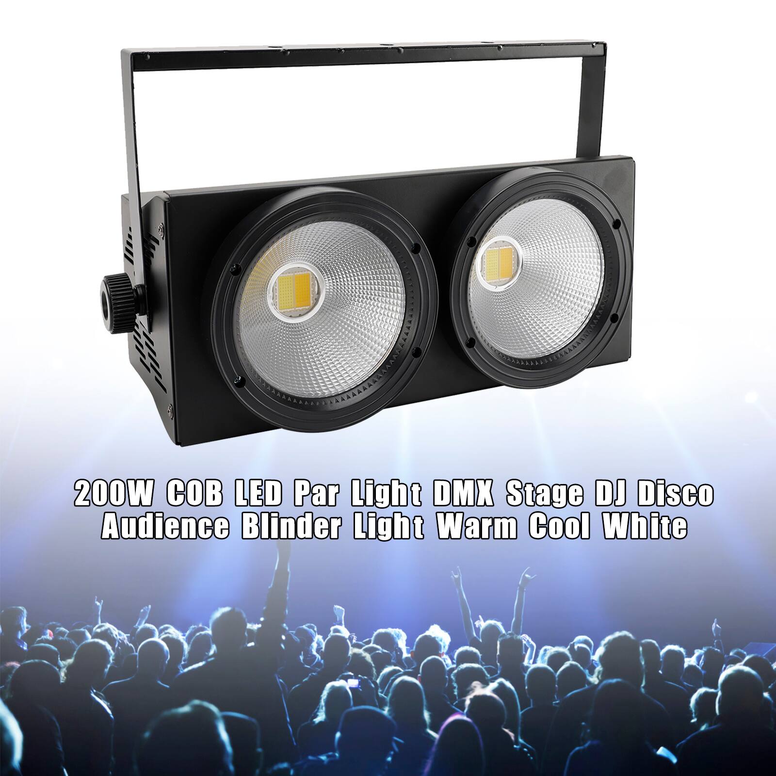 200W COB LED Par Light DMX Stage DJ Disco Audience Blinder Light Warm Cool White