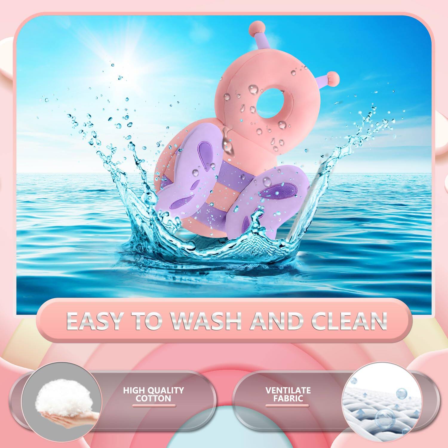 Alt View 3. Cozy Serene - Head Protector Adjustable Protection Backpack (butterfly) - Butterfly.