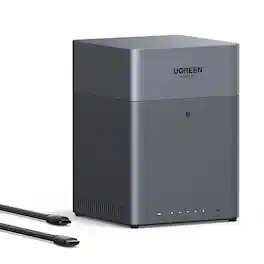 UGREEN - NASync DH4300 Plus, 120TB 4-Bay NAS with AI Photo Album, Remote Access, 8GB RAM, 2.5GbE (Diskless, HDMI Cable Included) - Gray