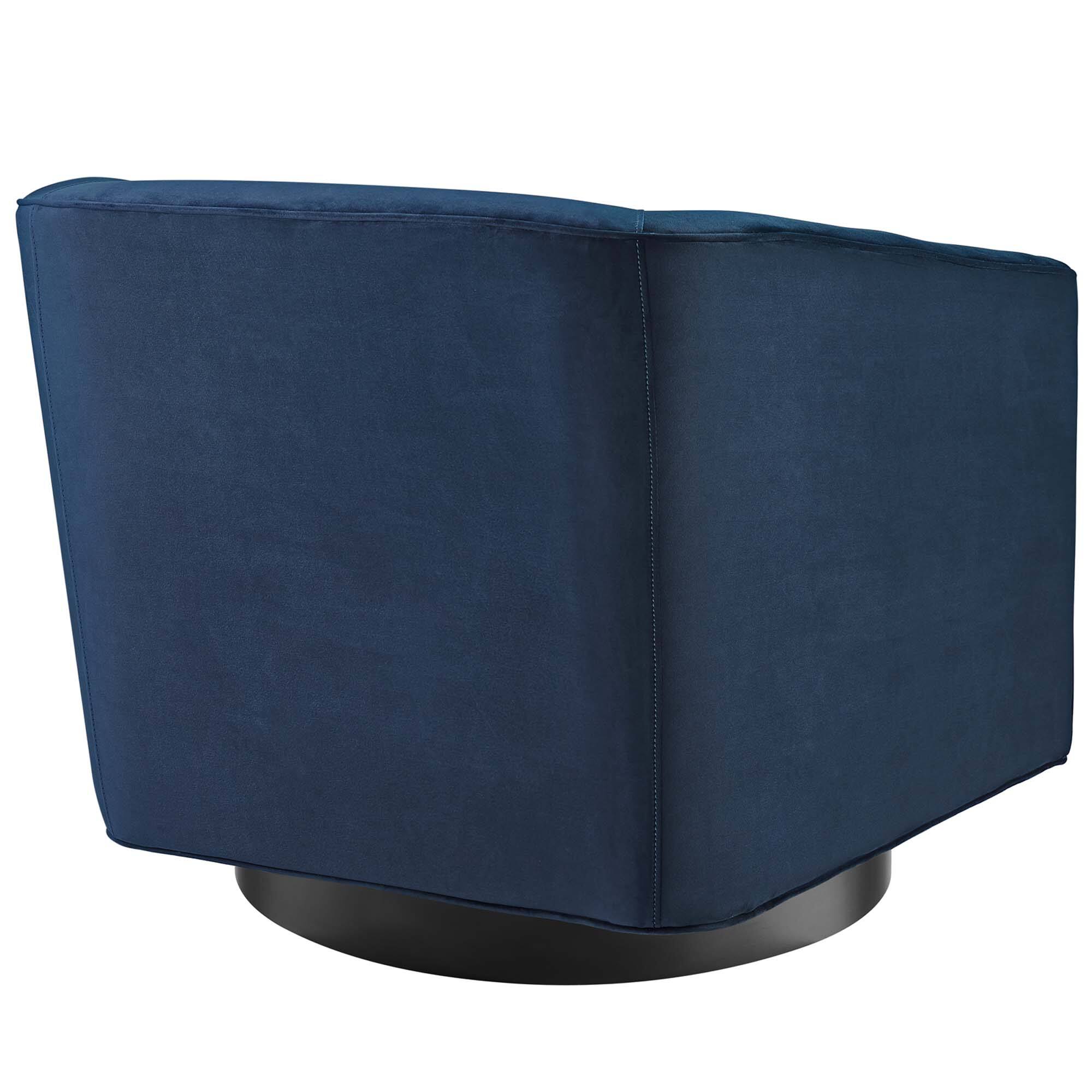 Back. Modway - Twist Performance Velvet Swivel Chair Set of 2 by Modway - Midnight Blue.