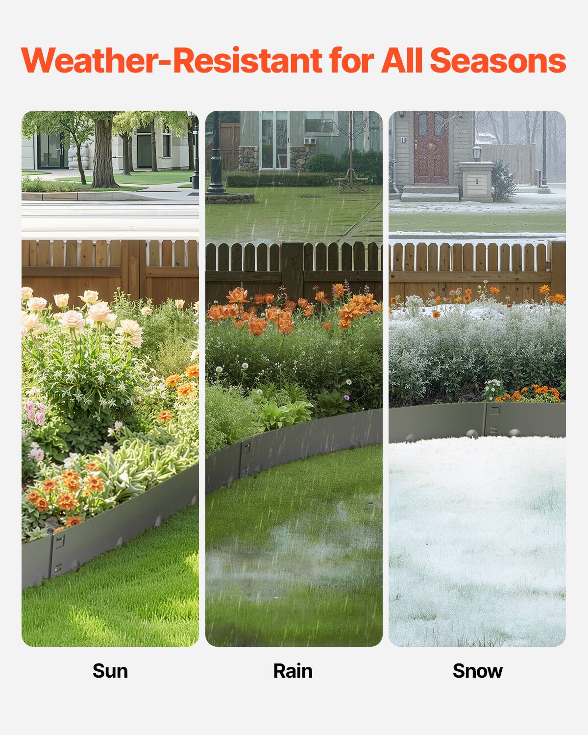 Weather-Resistant for All Seasons

Sun
Rain
Snow