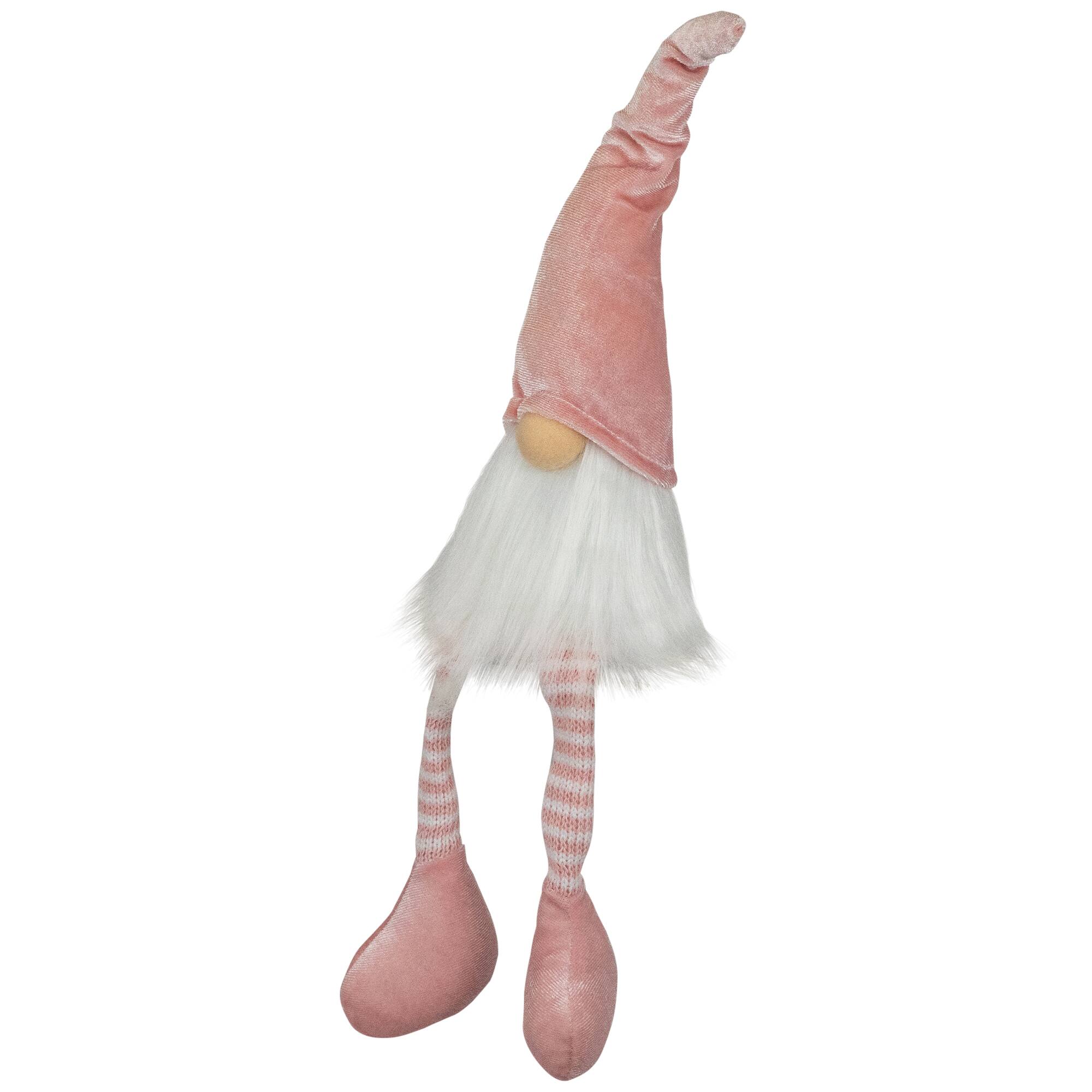 Alt View 2. Northlight - Spring Gnome with Dangling Legs Spring Figure - 15.5" - Pastel Pink - Pink.