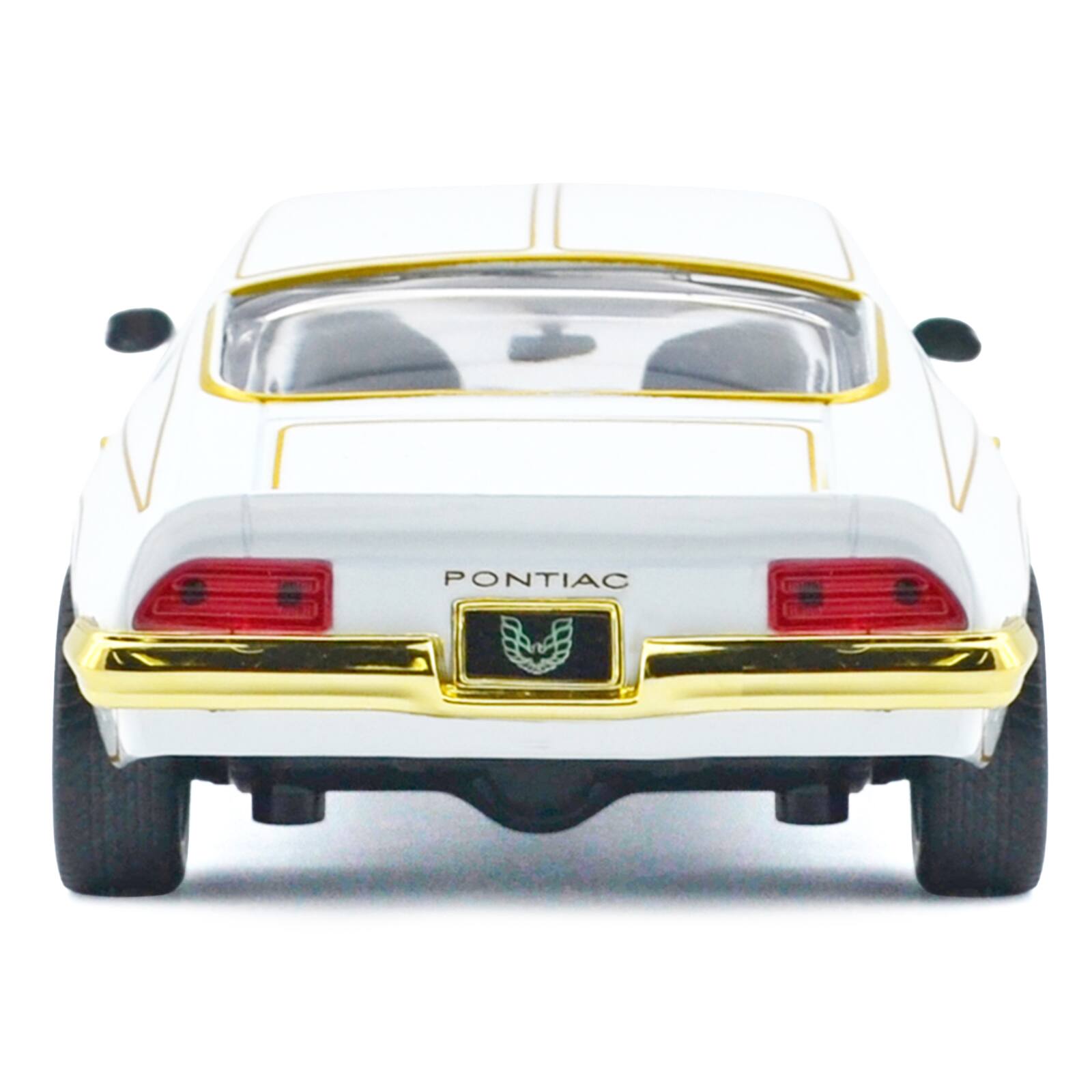 Alt View 3. Motormax - 1973 Pontiac Firebird Trans Am White Metallic with Gold Accents "Luxe Legends" Series 1/24 Diecast Model Car by Motormax.