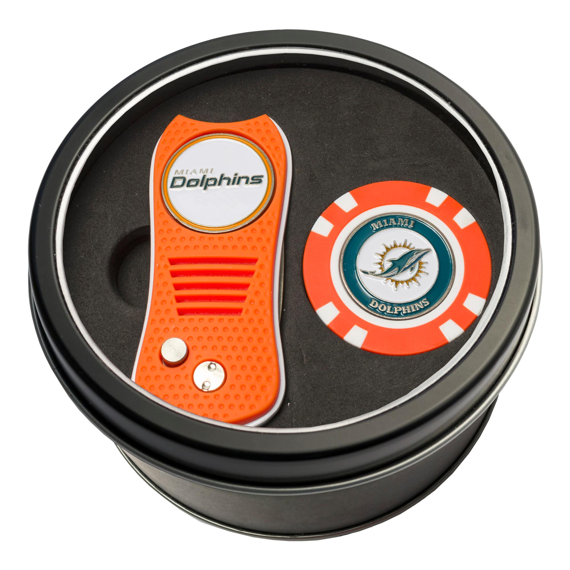 Team Golf - Miami Dolphins Switch Chip Golf Tin Set - Multicolor