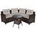 Front. Costway - 4PCS Outdoor Patio Rattan Furniture Set Cushioned Sofa Table - dark brown&Grey.