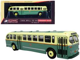 Iconic Replicas - 1952 CCF-Brill CD-44 Transit Bus CTA Chicago Surface Lines Kimball-Peterson Vintage Bus Motorcoach 1/87 HO - Green, Light Green