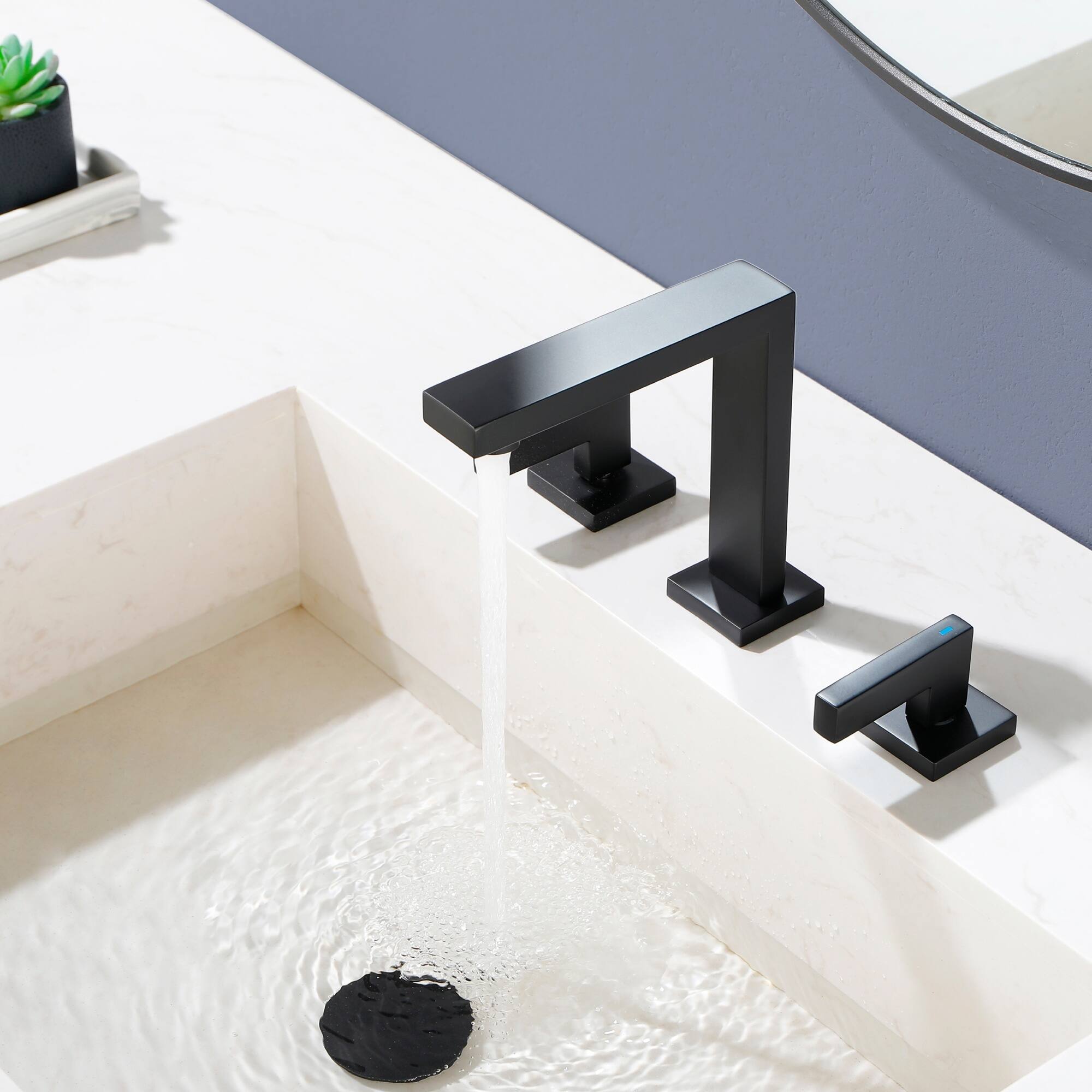 Alt View 4. Boyel Living - Matte Black Widespread Bathroom Faucet Dual Handle 1.2GPM - Matte Black.