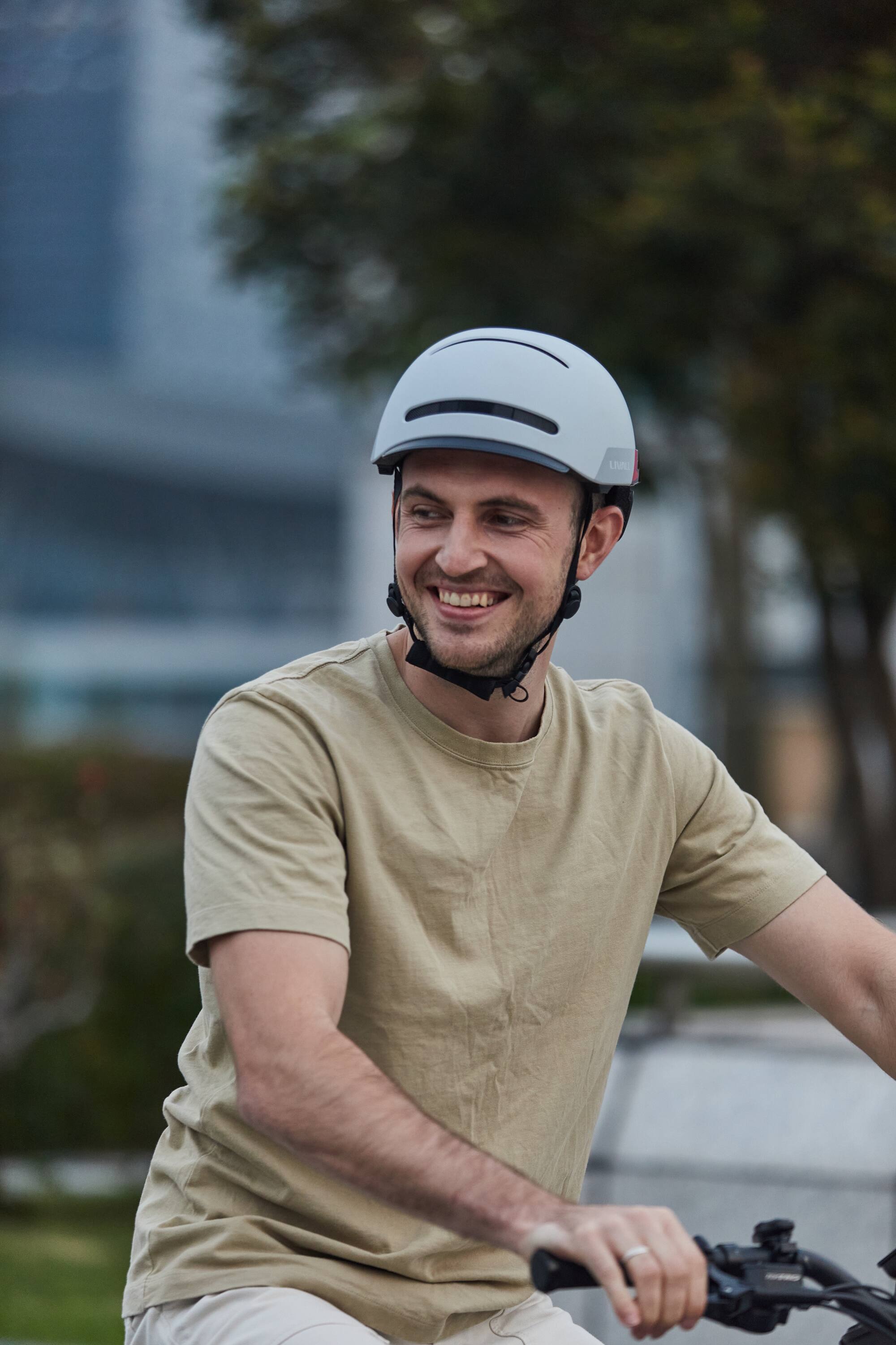 Alt View 1. LIVALL - LIVALL BH51M NEO Smart Bike Helmet with speakers, Smart Lighting, Fall Detection & SOS Alert- Grey - Grey.