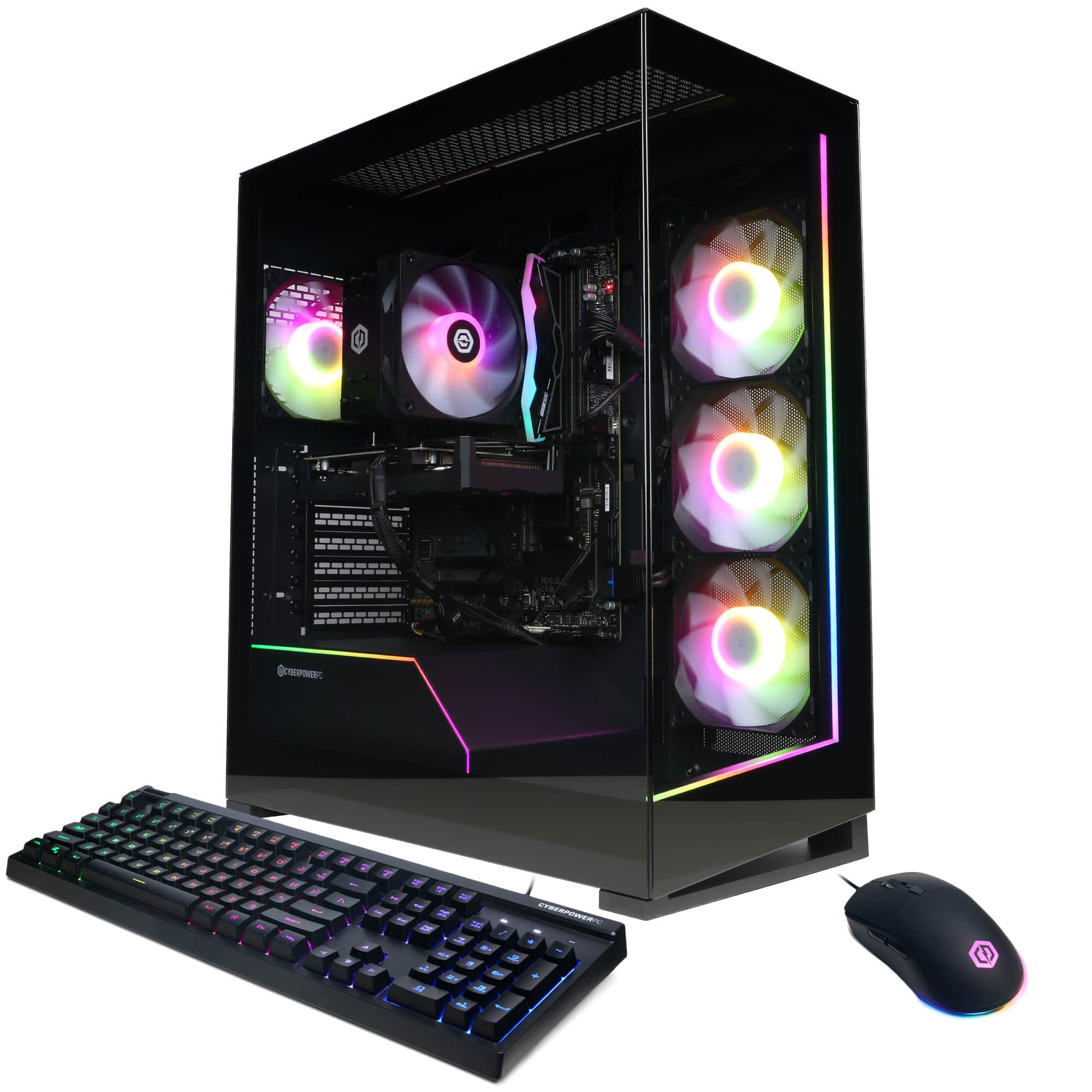 CyberPowerPC - Gaming Desktop - AMD Ryzen 7 9700X - NVIDIA GeForce RTX 5060 8GB - 16GB DDR5 - 1TB PCIe 4.0 SSD - Black - Front_Zoom