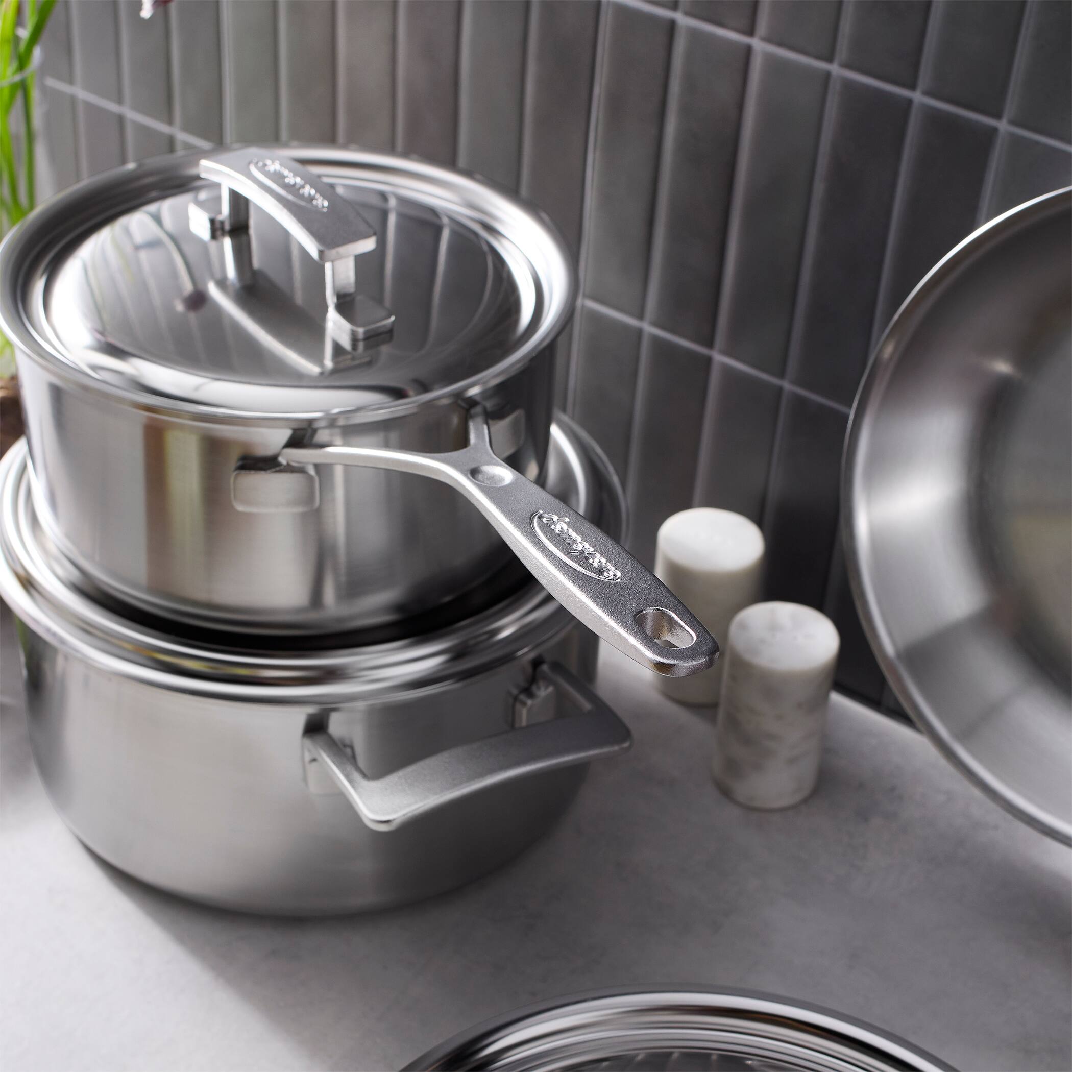 Alt View 4. Demeyere - Demeyere Industry 5, 7 pc Cookware Set, 5 Ply Made in Belgium - Stainless Steel.
