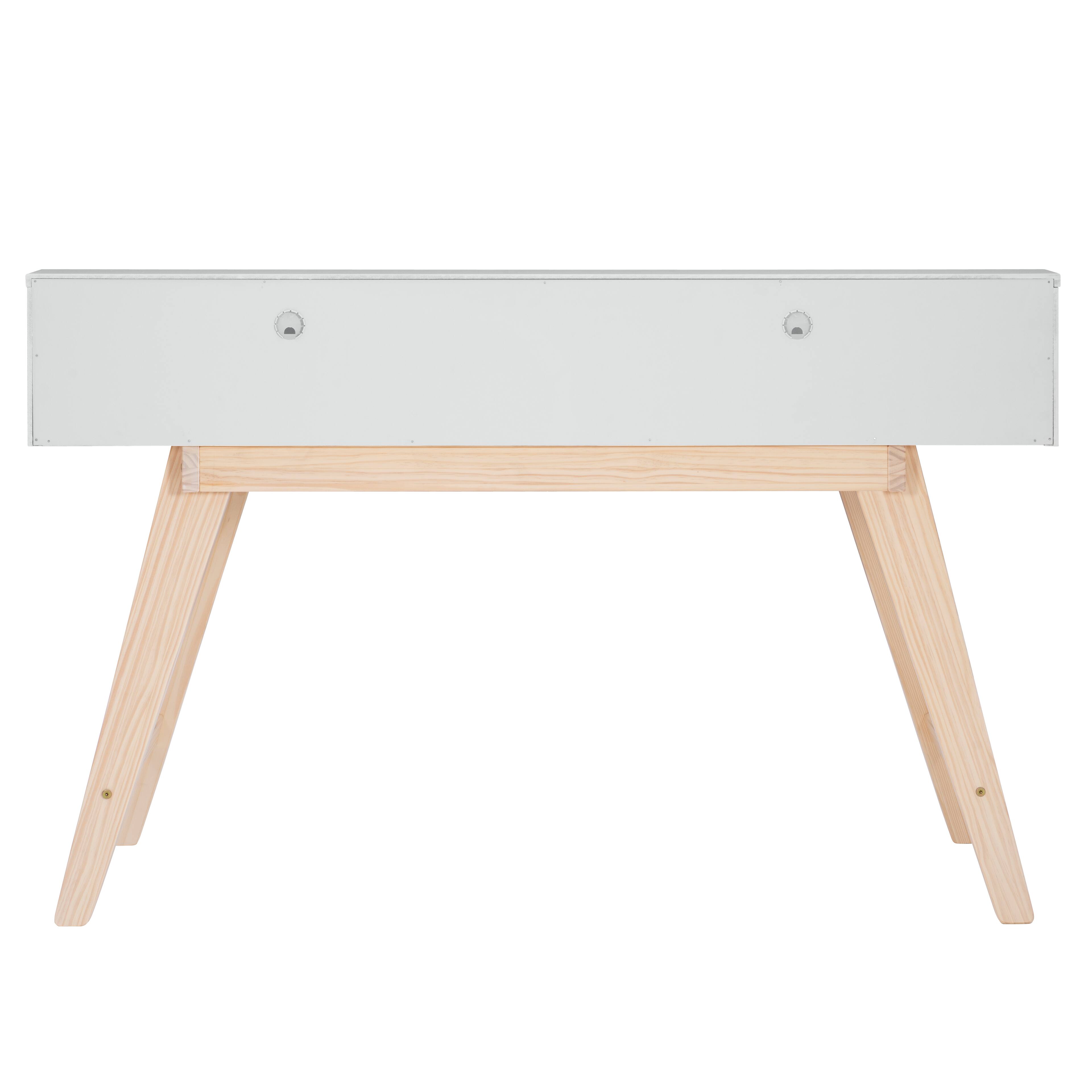 Alt View 12. Linon Home Décor - Stanley Two-Drawer Desk With Hutch Shelf - Natural & White.