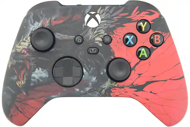 Front. ProControllers - Custom Wireless Controller for Xbox Series X|S, Xbox One, & PC - Black Dragon.