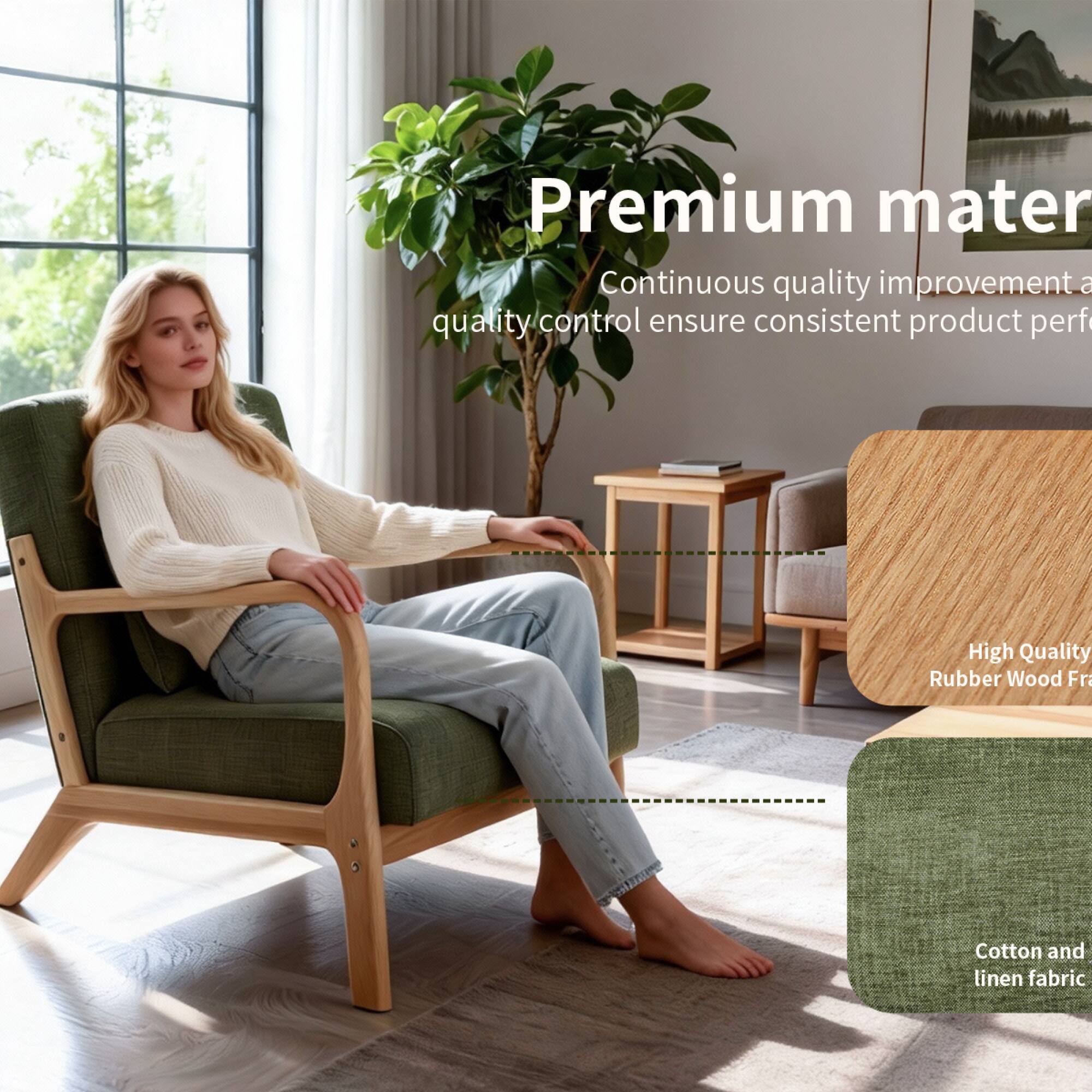 Premium material

Continuous quality improvement and quality control ensure consistent product performance.

High Quality Rubber Wood Frame

Cotton and linen fabric