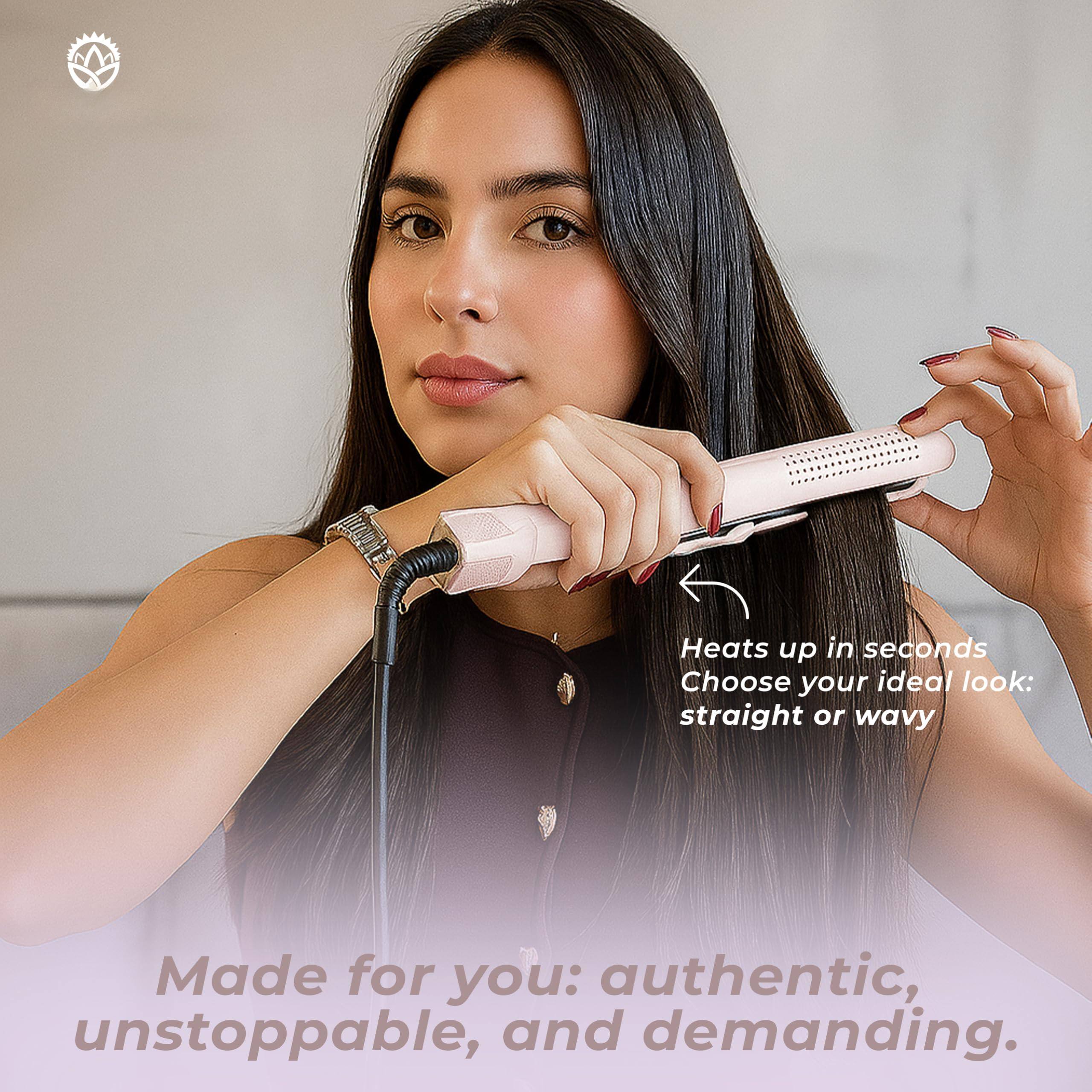 Heats up in seconds  
Choose your ideal look: straight or wavy  

Made for you: authentic, unstoppable, and demanding.