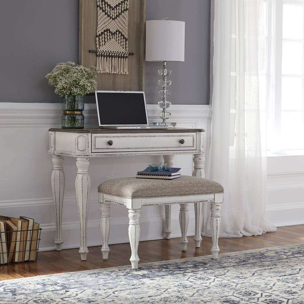 Alt View 1. Liberty Furniture Industries - Magnolia Manor Accent Bench in Antique White - White.