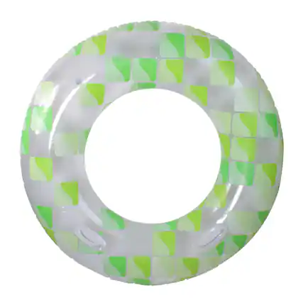 Front. Pool Central - Inflatable Geometric Inner Tube Swimming Pool Ring - 47" - Green - Green.