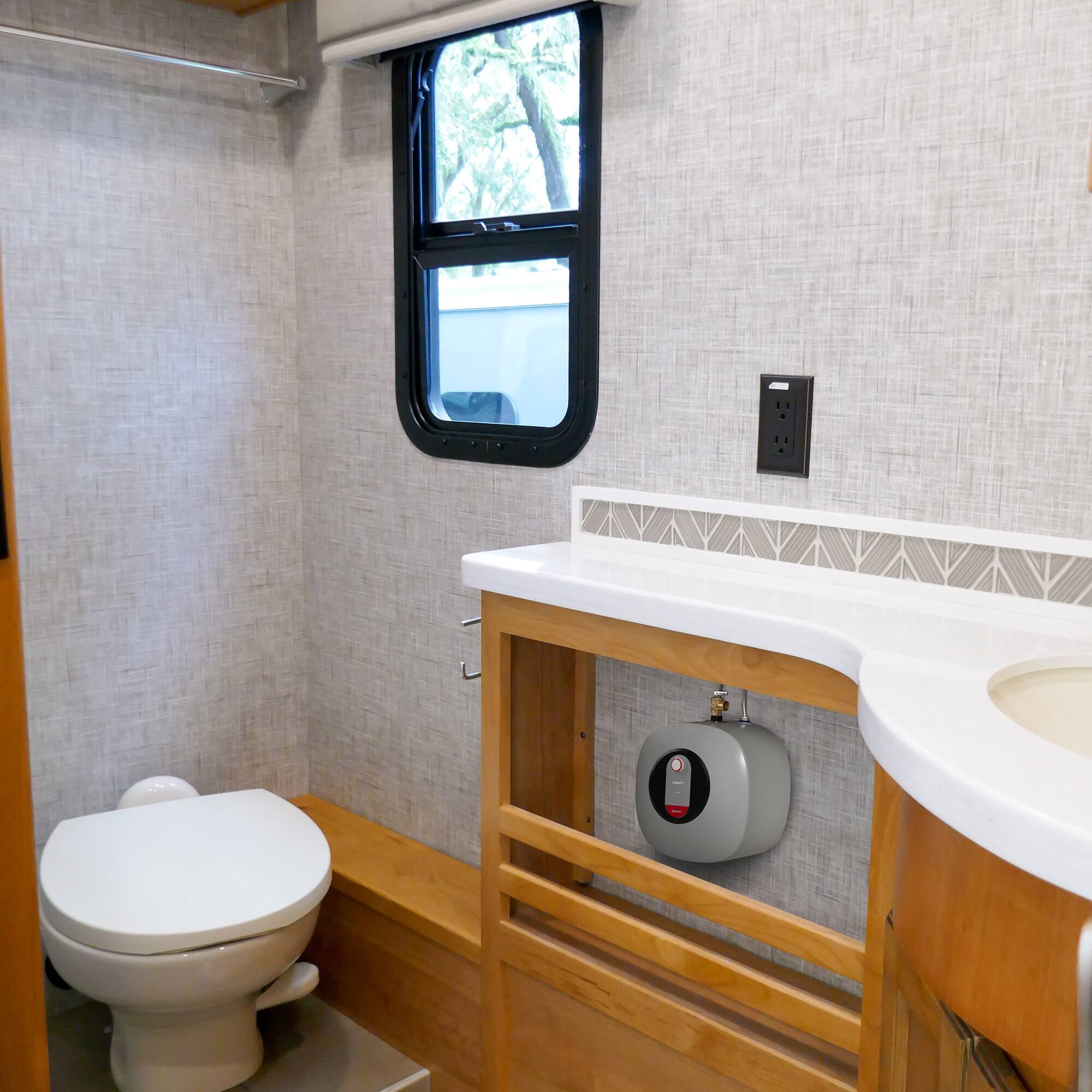 Alt View 5. Fogatti - Fogatti 8 Gallon 1440W Electric Mini Tank Water Heater, Wall/Floor Mount, Gray - Gray.