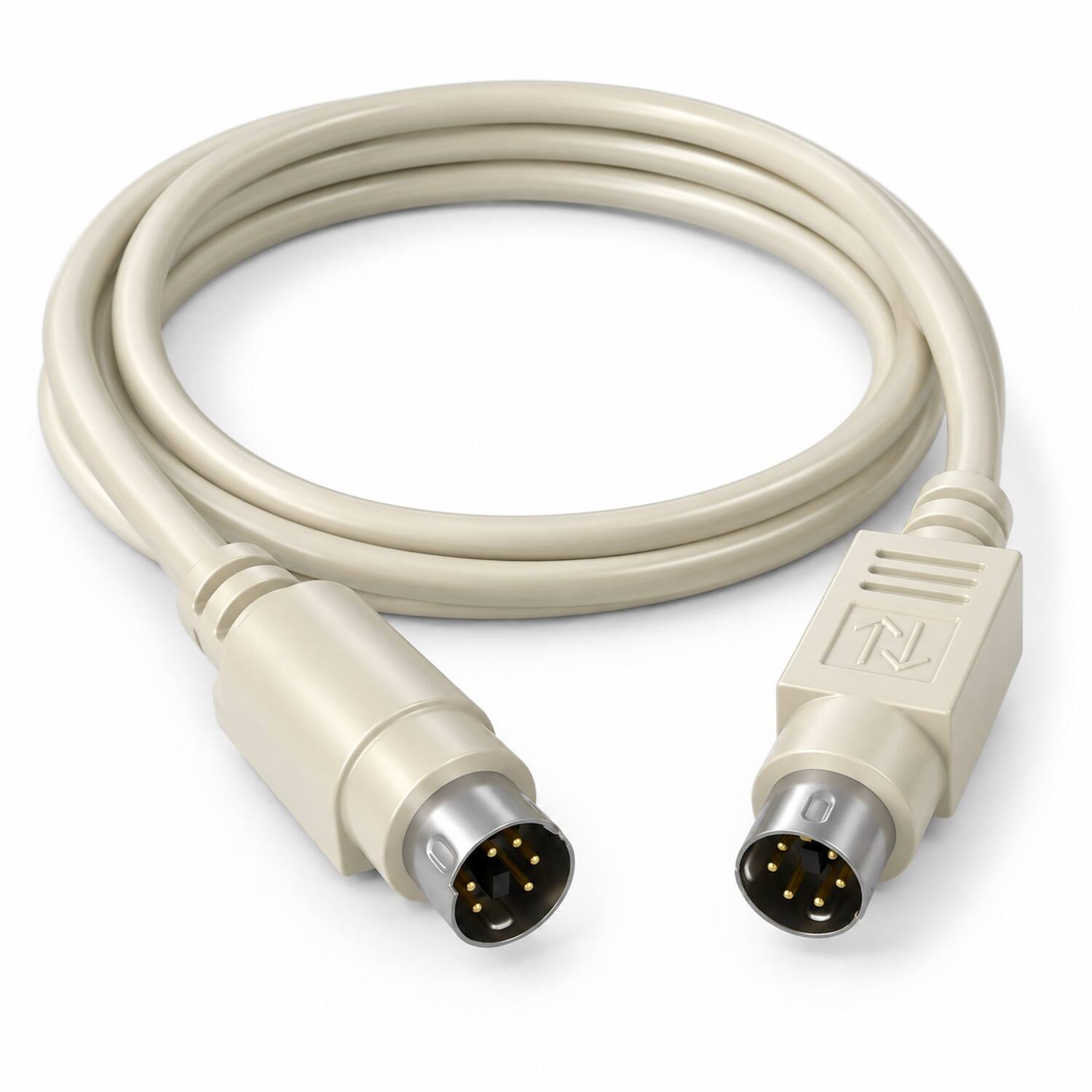 Sanoxy 6ft Mini DIN6 M/M PS/2 Keyboard/Mouse Cable Beige - Best Buy