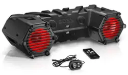 BOSS Audio - ATV UTV Amplified Sound Tube, 8-Inch Speakers, 1.5-Inch Tweeters, IPX5 Weatherproof, Bluetooth, Multicolor Illumination - Black - Front_Zoom