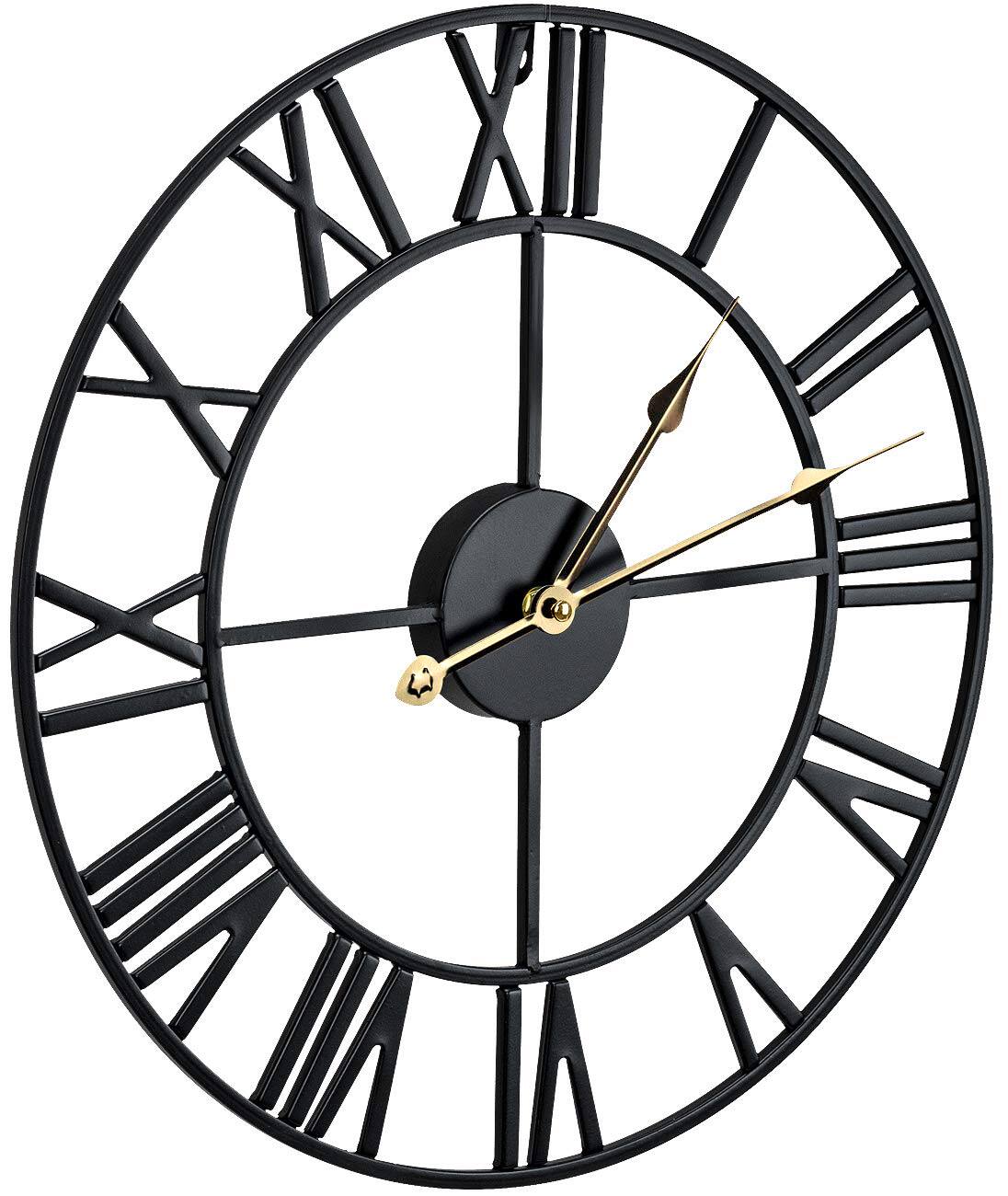 Alt View 3. Sorbus - Sorbus Large Wall Clock for Living Room Decor – Easy to Hang 16-Inch Big Wall Clock – Metal Wall Art for Kitchen - Black.