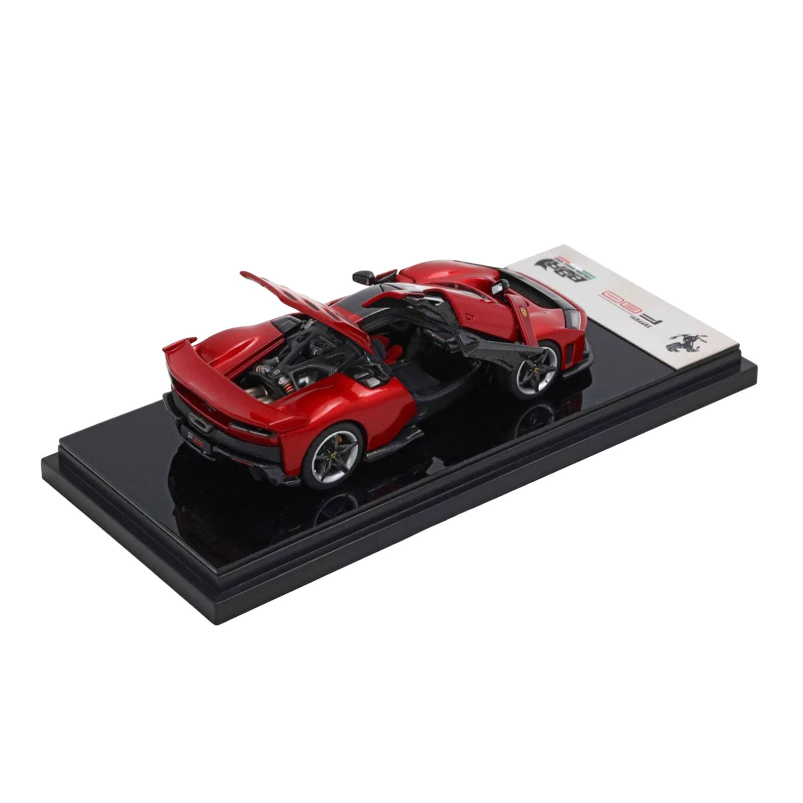 Alt View 1. BBR - Ferrari F80 Supercar Rosso (Red) Metallic with Black Metallic Top 1/64 Diecast Model Car by BBR.