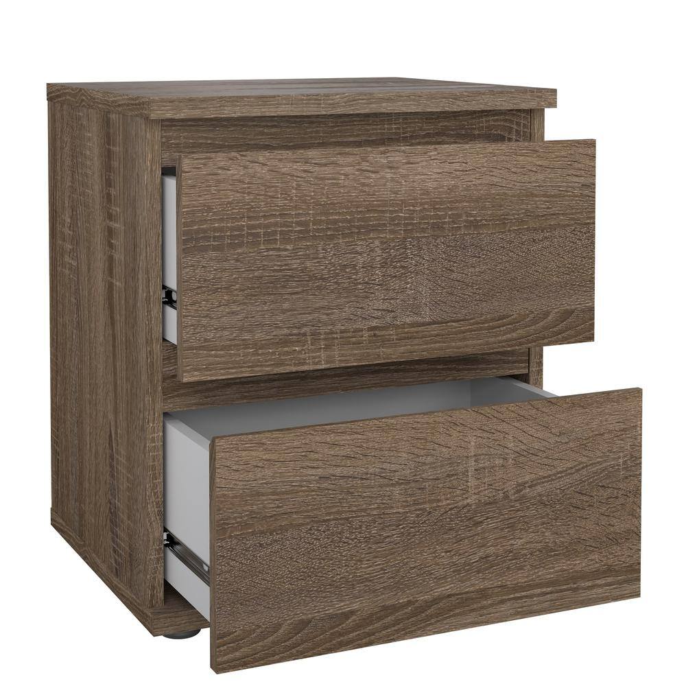 Alt View 1. Tvilum - Aurora 2 Drawer Nightstand, Truffle Oak - Brown.