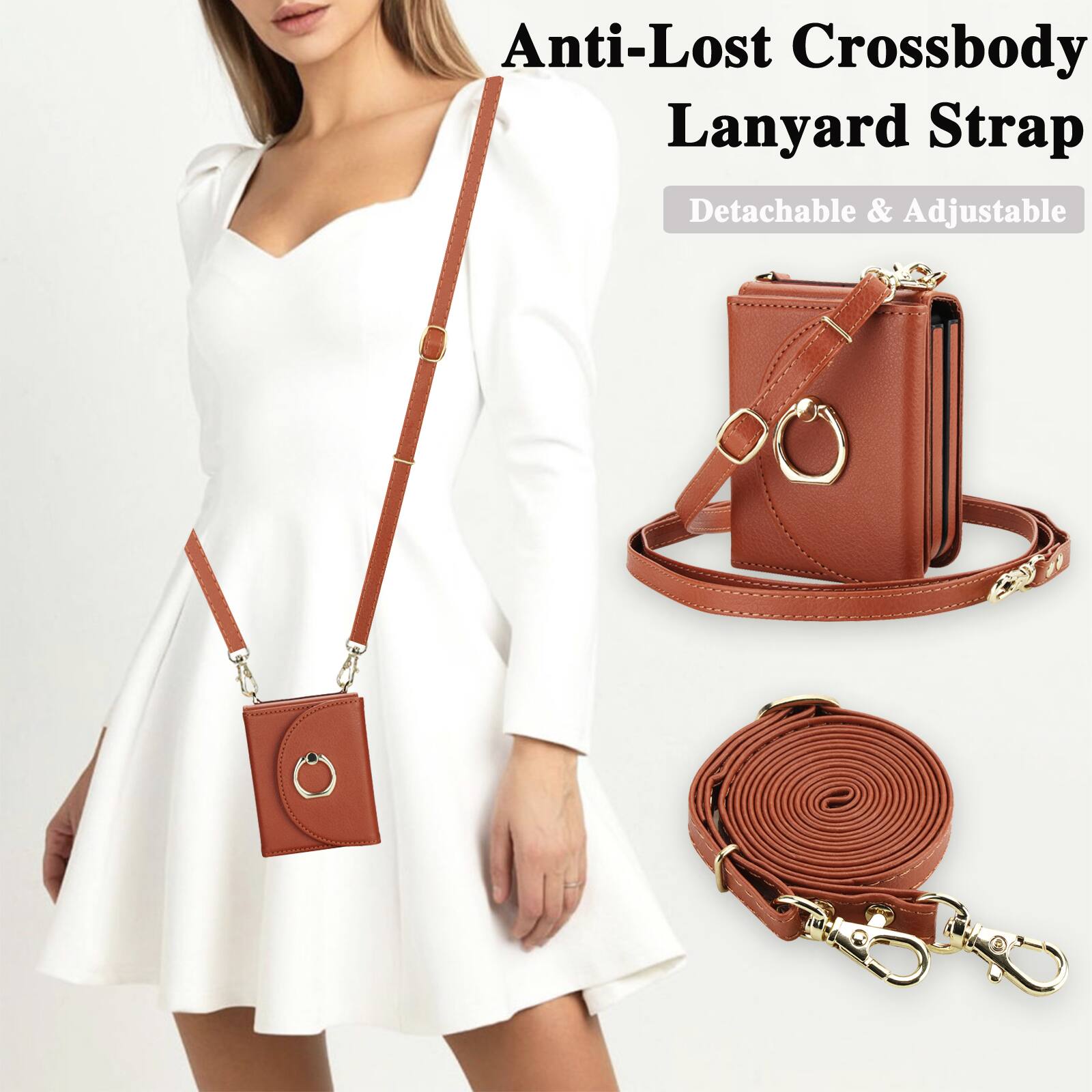 Anti-Lost Crossbody Lanyard Strap  
Detachable & Adjustable