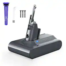Front. Simple Plus+ - Replacement for Dyson V7 Battery: 6000mAh 21.6V Compatible with V7 Motorhead Animal Absolute SV11 Vacuum + Filter.