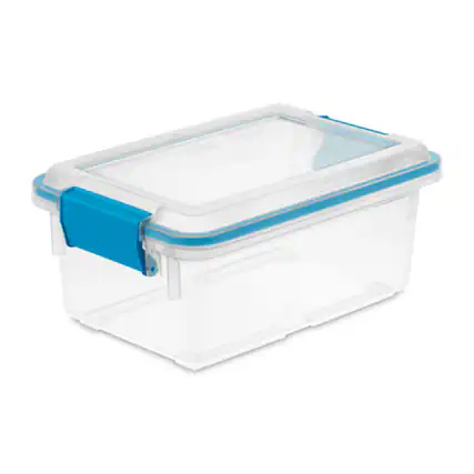 Front. Sterilite - Sterilite 7.5 Quart Clear Plastic Home Storage Box with Latching Lids, (18 Pack).