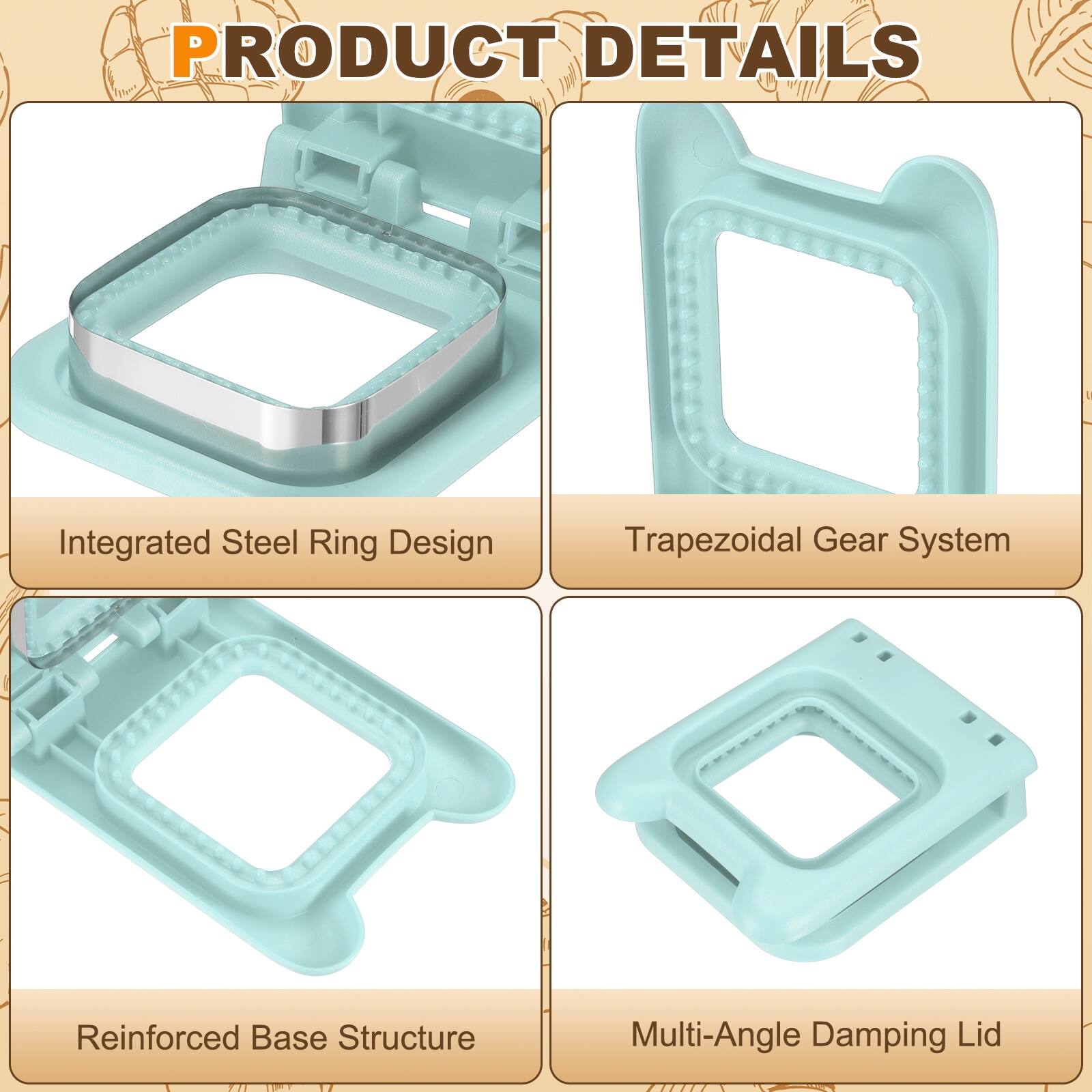 PRODUCT DETAILS

- Integrated Steel Ring Design
- Trapezoidal Gear System
- Reinforced Base Structure
- Multi-Angle Damping Lid