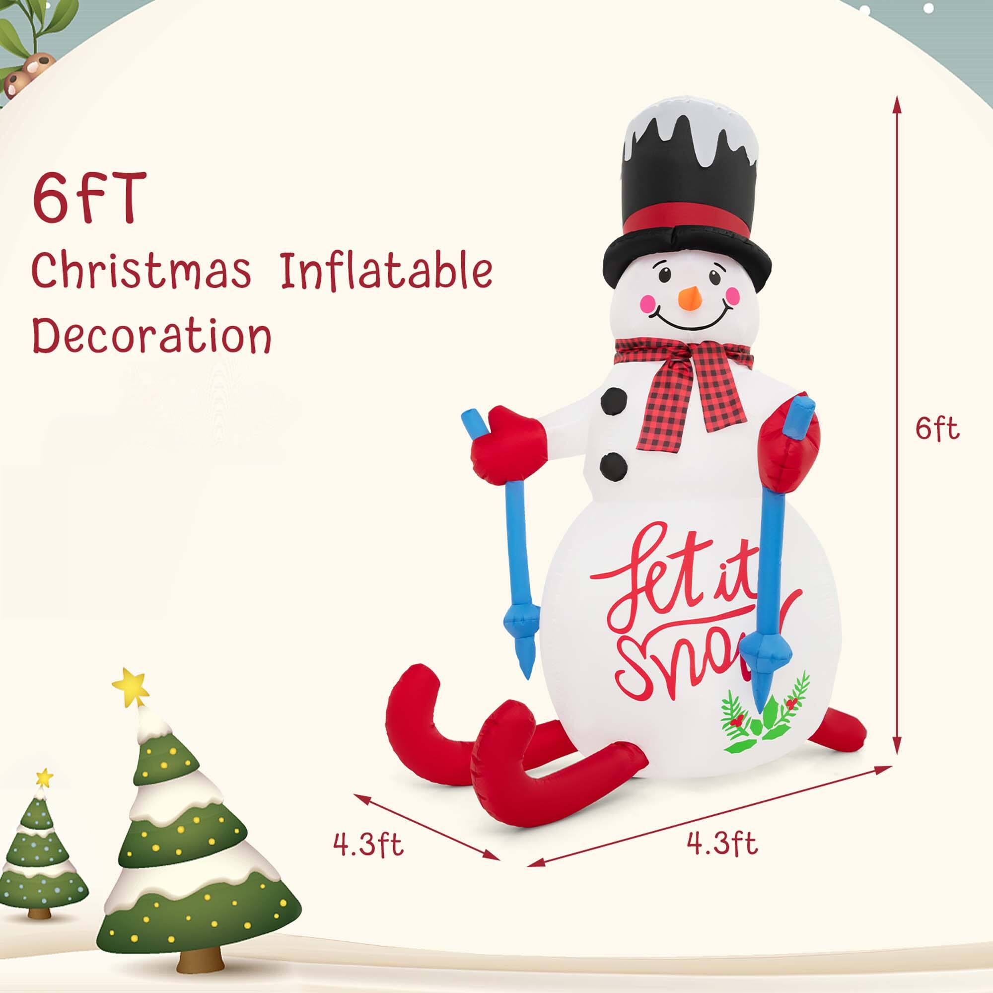 "6ft Christmas Inflatable Decoration Let it Snow 6ft 4.3ft 4.3ft"