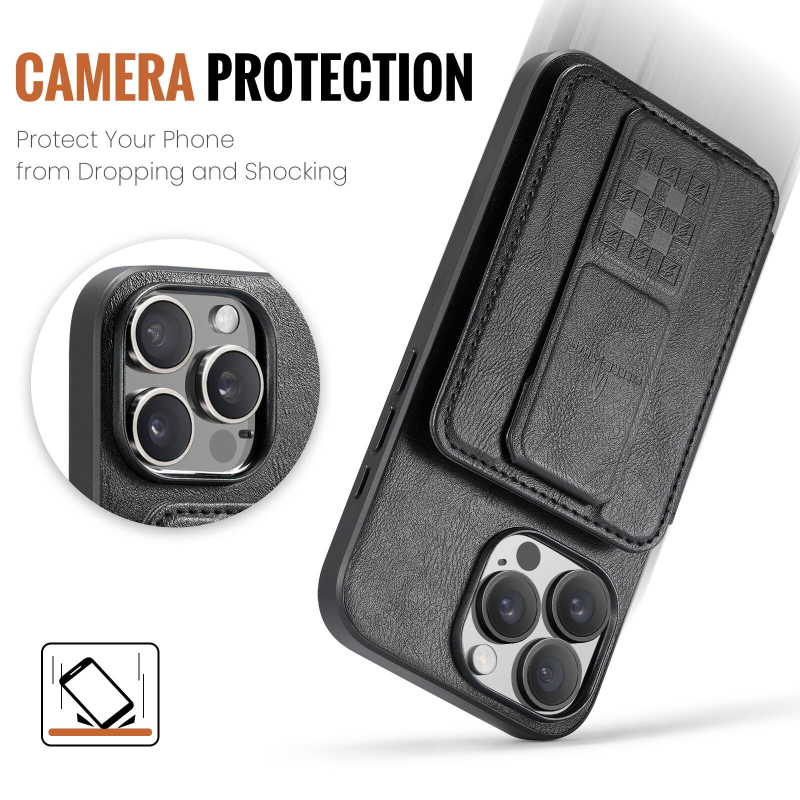 CAMERA PROTECTION  
Protect Your Phone from Dropping and Shocking