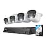 Reolink - 8-Channel, 4 - Bullet Camera Indoor/Outdoor 4K+ 12MP PoE 2TB NVR Security Surveillance System - White