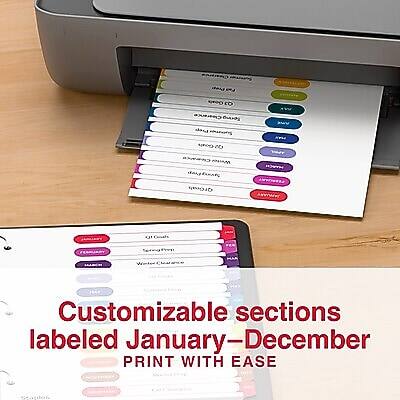 unio 3 Clearance ouys with reasons scom os CHIWAKA Writer day fastic dreams  
W VWK NOW That WHATH ANNIVE  
grsah  
Customizable sections labeled January-December  
PRINT WITH EASE