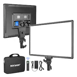Neewer - 45W LED Video Light with Remote - 18" Dimmable Bi-Color Panel for Streaming & Photography
