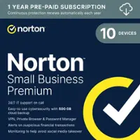 Norton - Small Business Premium (10 Device) Cybersecurity with Antivirus + 24/7 Business Tech Support + 500GB PC Cloud Backup - Android, Apple iOS, Mac OS, Windows [Digital] - Front_Zoom