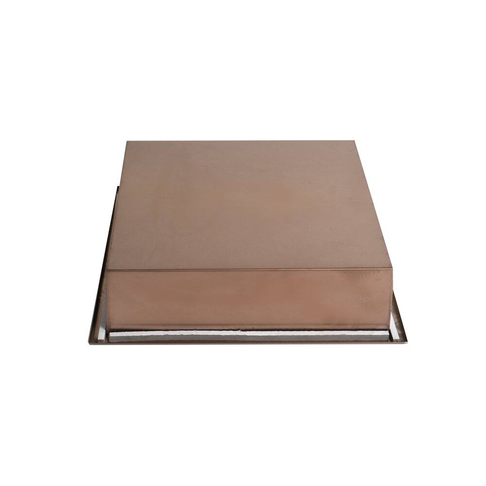 Left. Alfi - 16" x 16" Brushed Copper PVD Steel Square Single Shelf Shower Niche - Brown.