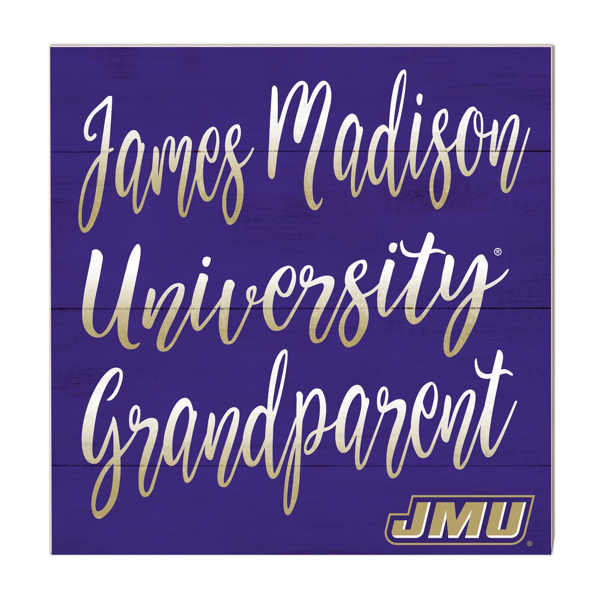 Purple James Madison Dukes 10'' x 10'' Grandparent Plaque