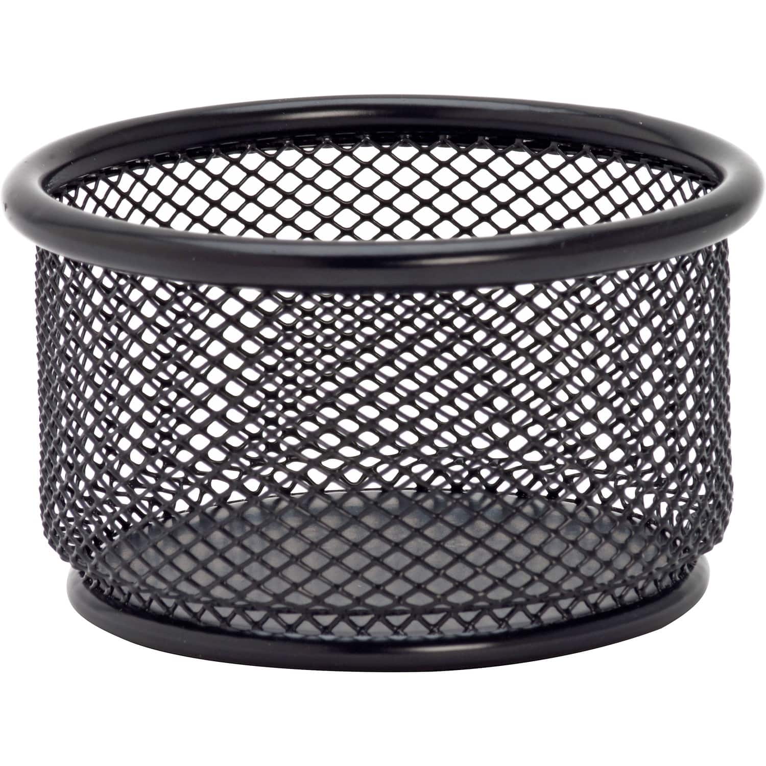 Lorell - Mesh Wire Pencil Cup Holder 3.8" x 2.1" Steel - Black