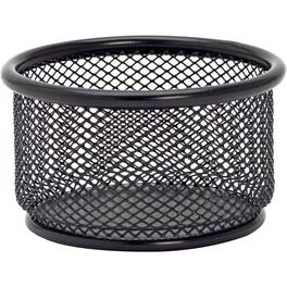 Lorell - Mesh Wire Pencil Cup Holder 3.8" x 2.1" Steel - Black