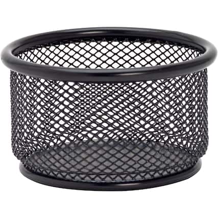 Front. Lorell - Lorell Mesh Wire Pencil Cup Holder 3.8" x 2.1" Steel Black - Black.
