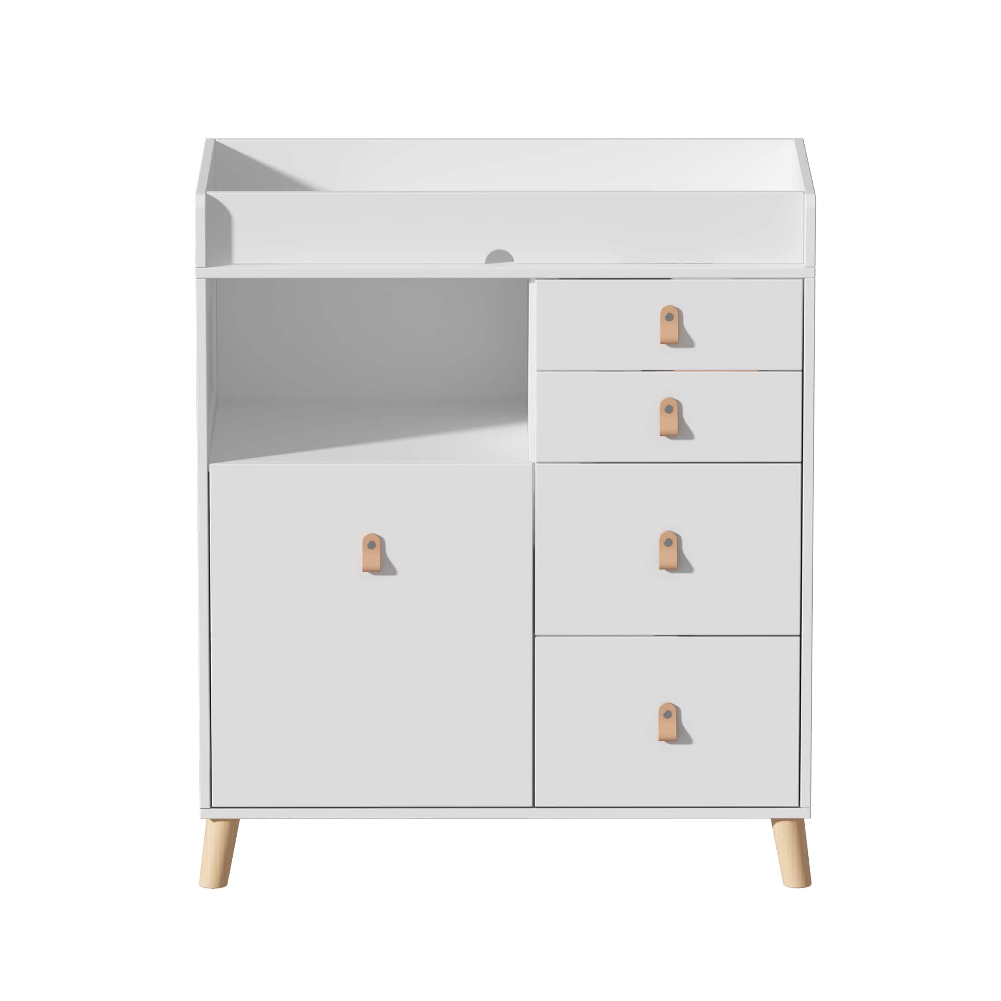FUFU & GAGA - FUFU&GAGA Anti-Tip Changing Table Dresser with Multi-Drawer Storage - White