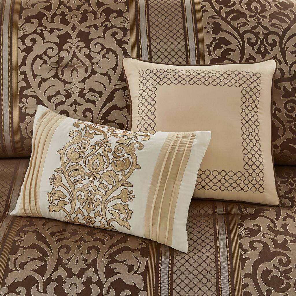 Alt View 3. Gracie Mills - Gracie Mills Claire 6 Piece Jacquard Comforter Set - Brown.