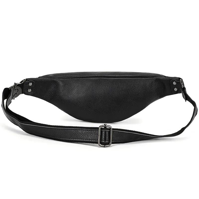 Alt View 3. Steel Horse Leather - The Walcott Leather Waist Bag | Black Leather Fanny Pack - Black.