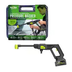PurVolt
POWERFUL CORDLESS PRESSURE WASHER
WIRELESS LITHIUM BATTERY PORTABLE CAR WASH SYSTEM
UP TO 1100 PSI CLEANING POWER
- Cordless High-Pressure Cleaning
- Lithium Battery Powered
- G-1-1 Adjustable Spray Nozzle
- Foam Sprayer Included
- Portable Water Intake System
21V