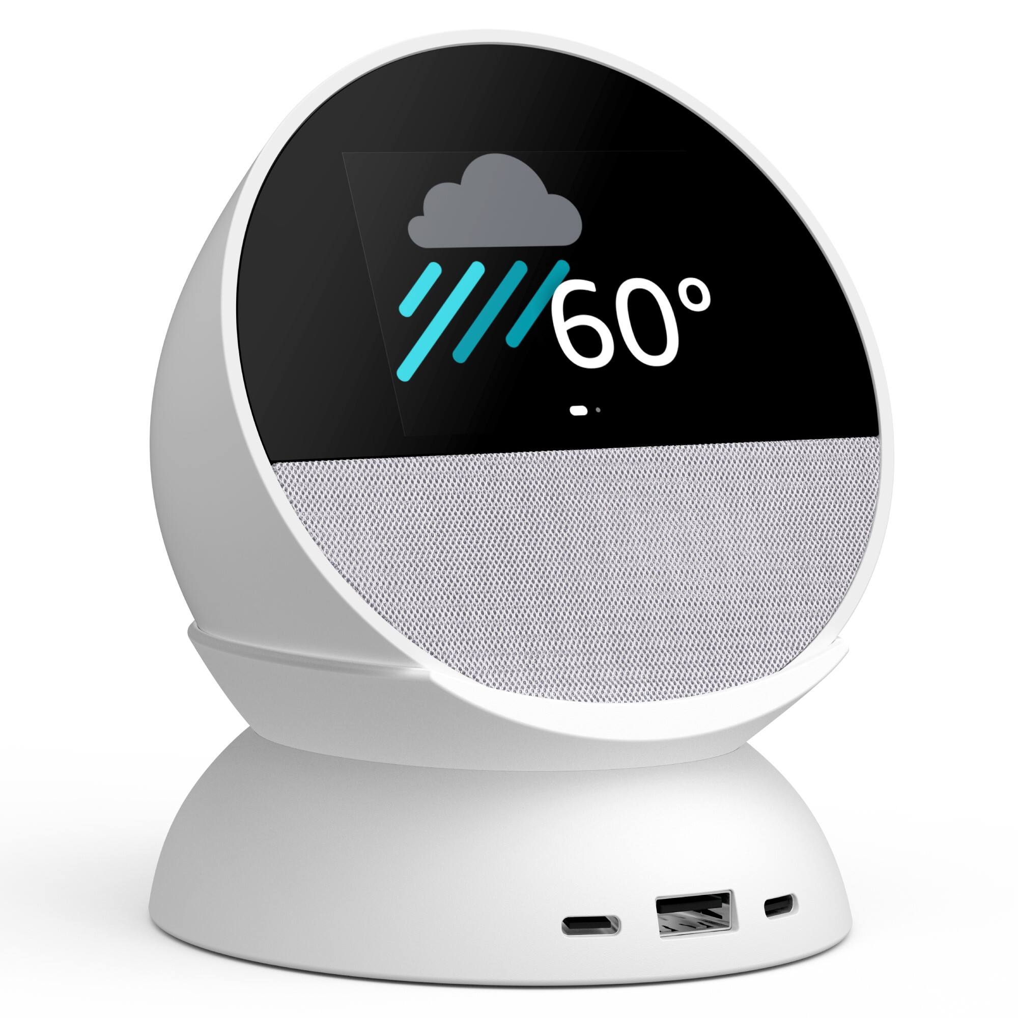 Alt View 1. Amazon - Echo Spot Charging Stand - White.
