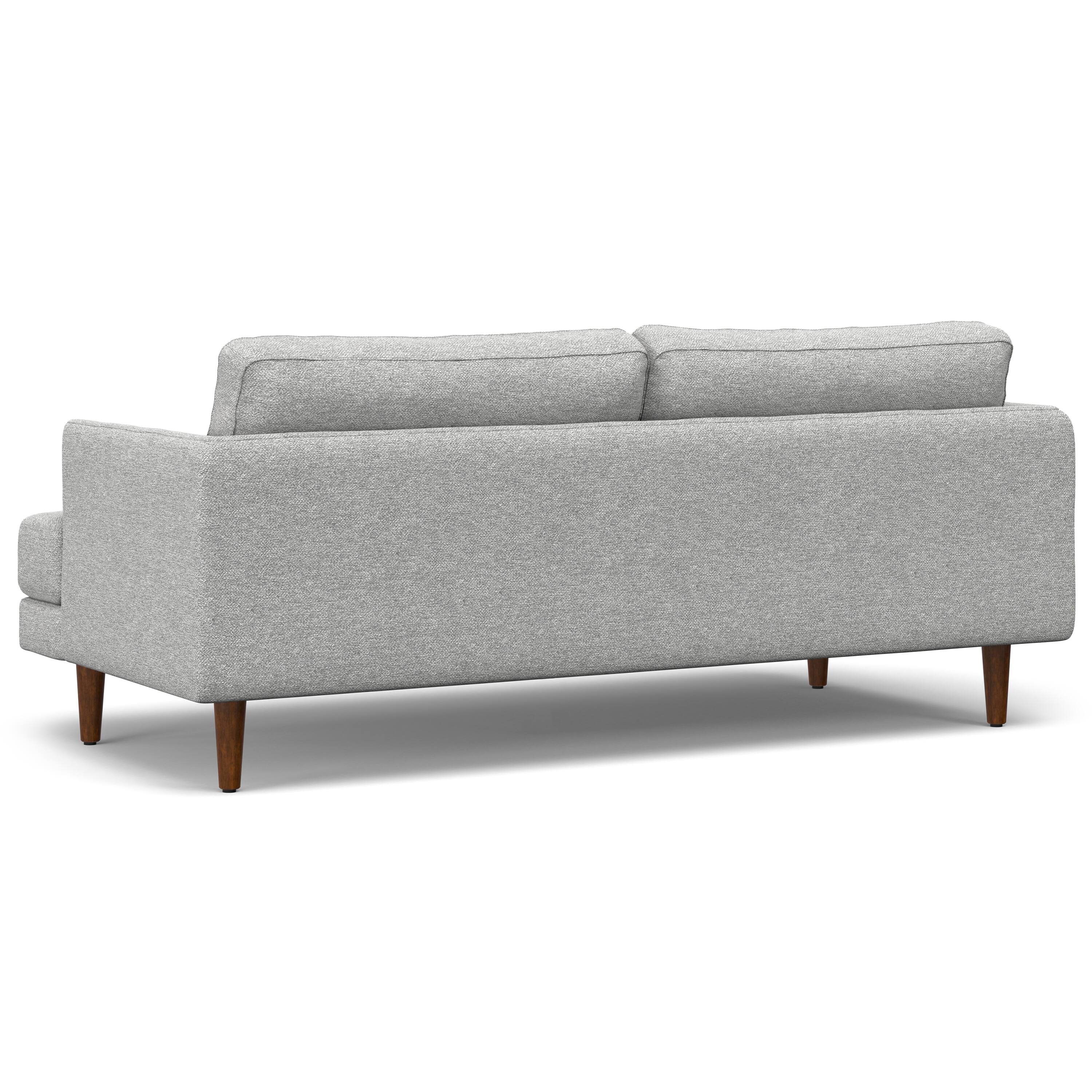Back. Simpli Home - Livingston 76 inch Wide Mid-Century Modern Loveseat Sofa in Mist Grey Woven-Blend Fabric - Mist Grey.