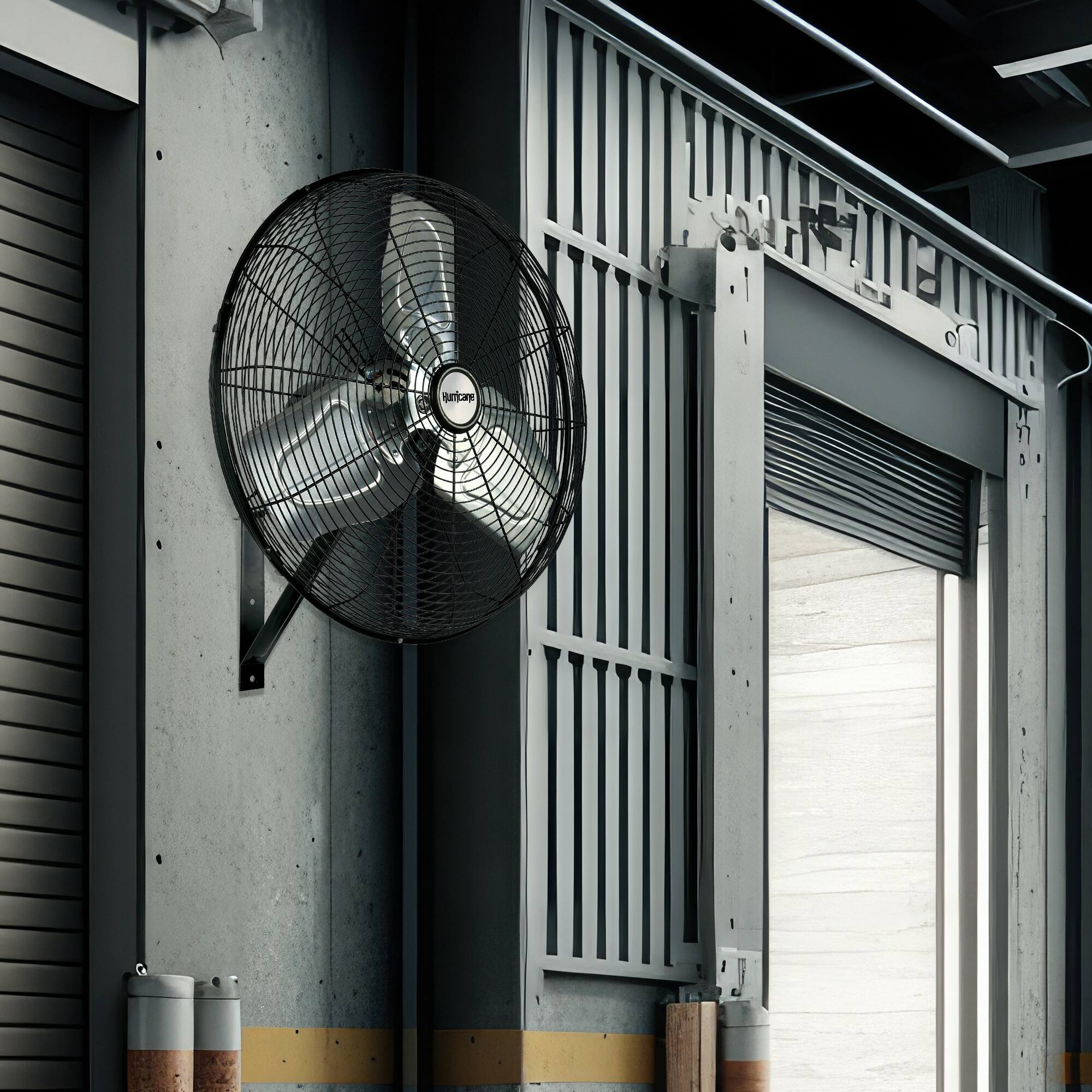 Alt View 6. Hurricane - Hurricane 30 Inch Pro Commercial Grade Classic Oscillating Wall Mount Fan, Black - Pro Commercial Grade.