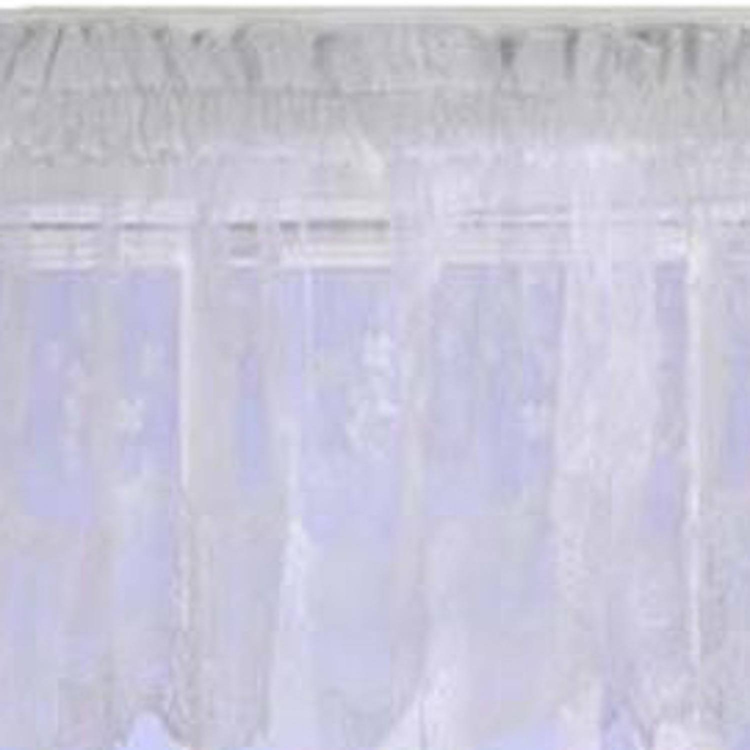 Left. Commonwealth Home Fashions - Commonwealth Habitat Mona Lisa Jacquard Scalloped Lace Tailored Valance - 56x15" - White - White.